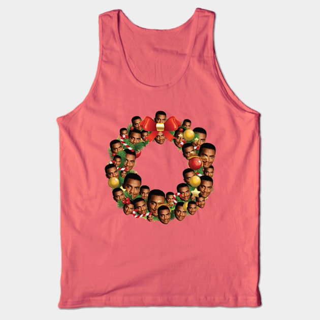 Carlton Banks Fresh Prince Multiface Christmas Wreath Tank Top by Rebus28